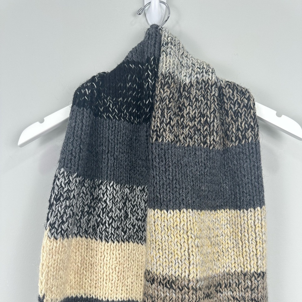 Andes Gifts Alpaca Blend Chunky Knit Striped Scarf NWT NEW - Picture 2 of 6
